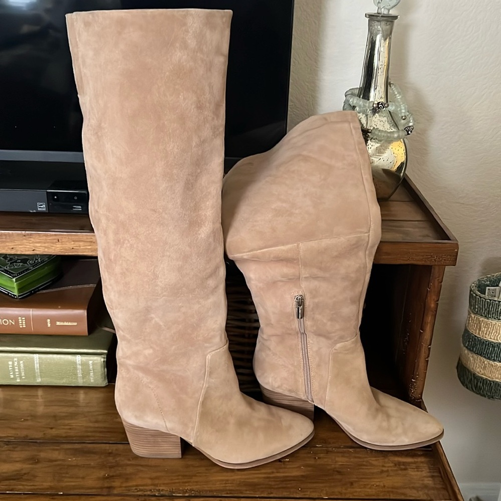 Suede knee high boots